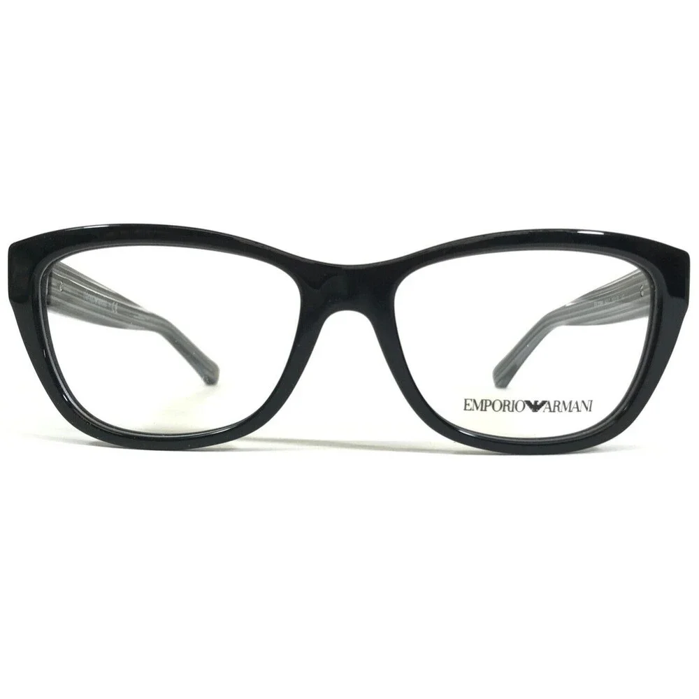 Emporio Armani Eyeglasses Frames EA3084 5017 Black Gray Clear Striped 52-16-140